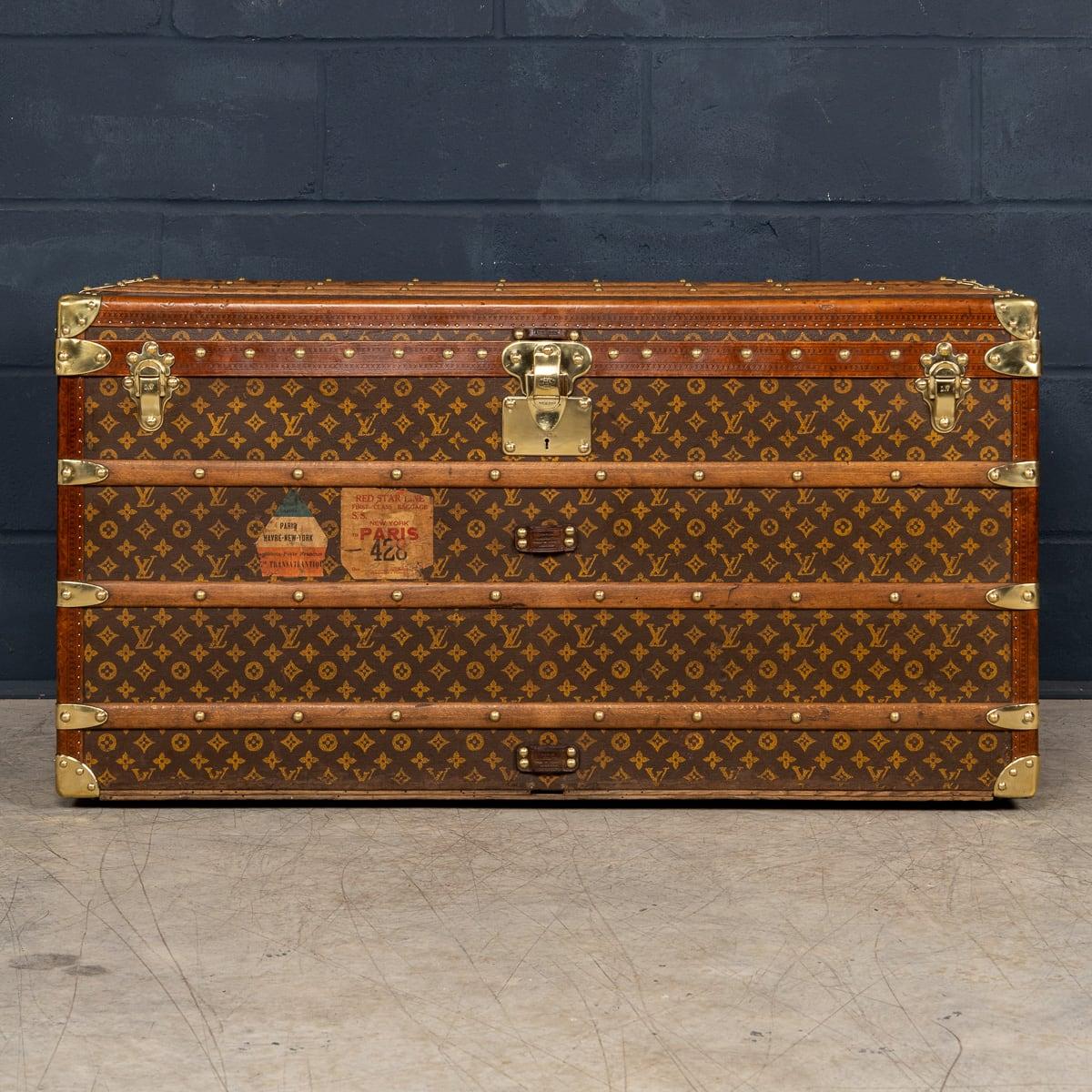 French Antique 20th Century Louis Vuitton Trunk In Monogram Canvas, France c.1910 For Sale