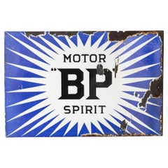 Antico cartello pubblicitario smaltato "BP" Spirit" del 20° secolo, c.1920
