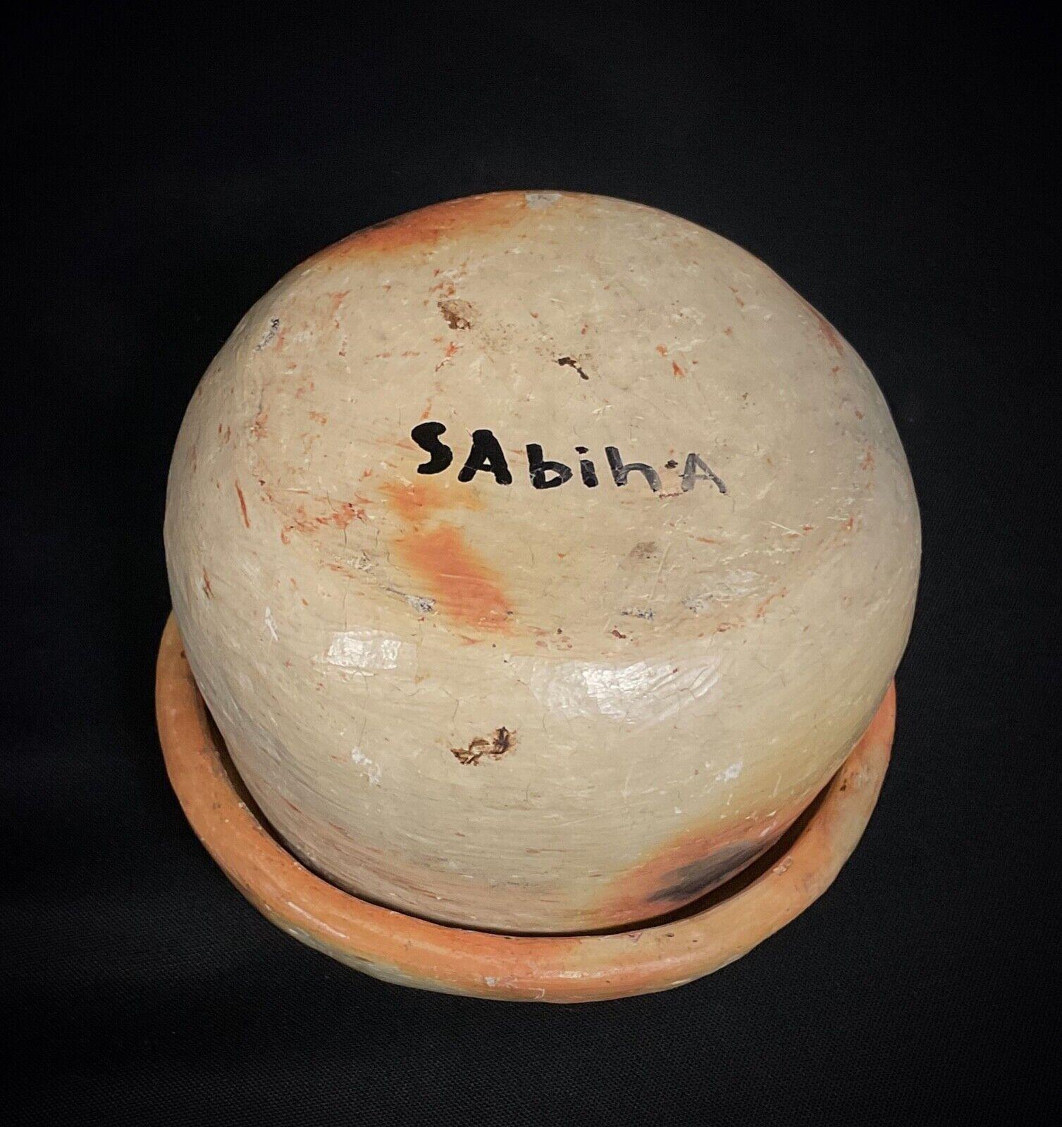 Antique 20th Century North African Clay Pot Signed Sabiha - 2Y526 In Good Condition For Sale In Bordeaux, FR