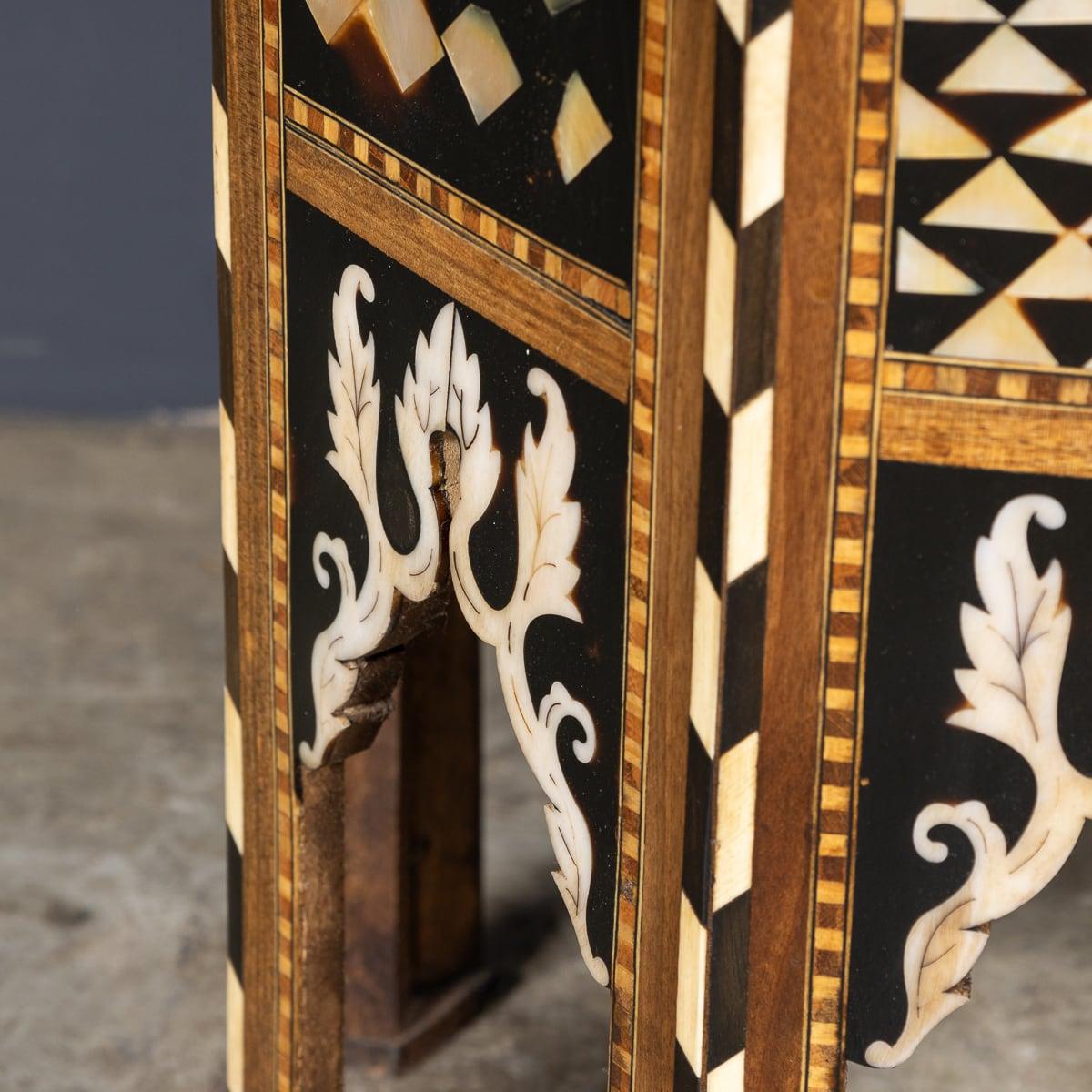 Antique 20th Century Pair Of Octagonal Inlaid Levantine Tables c.1920 10