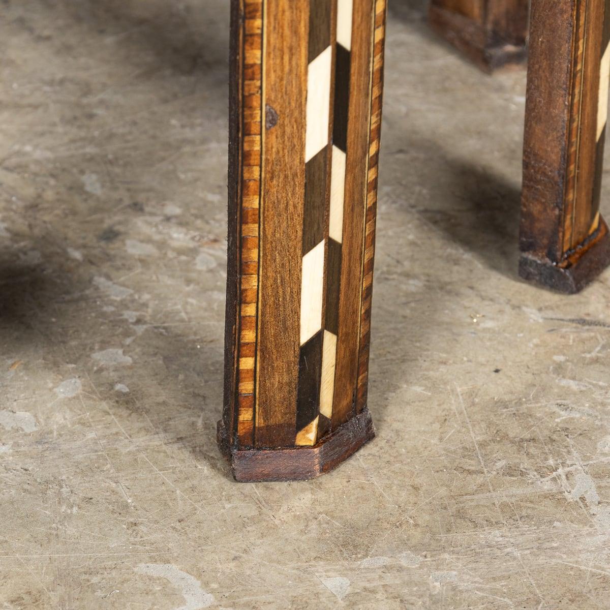 Antique 20th Century Pair Of Octagonal Inlaid Levantine Tables c.1920 11