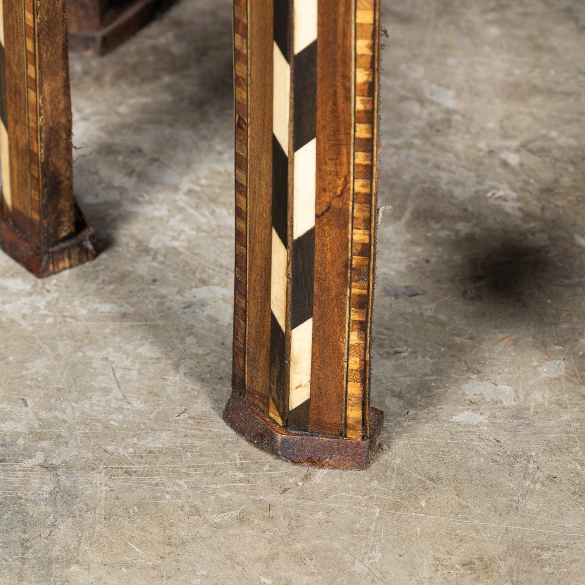 Antique 20th Century Pair Of Octagonal Inlaid Levantine Tables c.1920 12