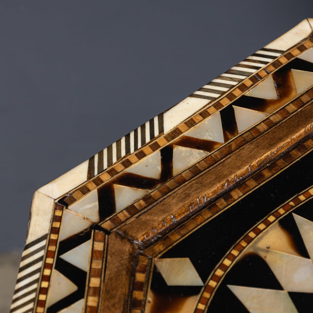 Antique 20th Century Pair Of Octagonal Inlaid Levantine Tables c.1920 2