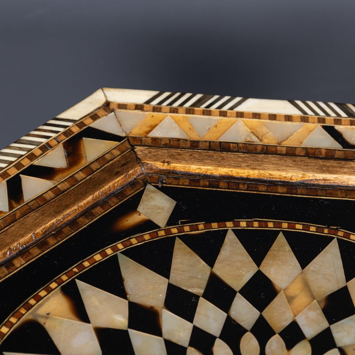Antique 20th Century Pair Of Octagonal Inlaid Levantine Tables c.1920 3