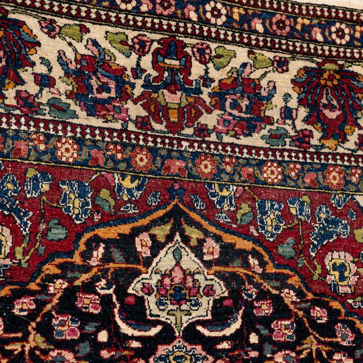 Antiker persischer handgefertigter Isfahan Mobarakeh-Teppich des 20. Jahrhunderts, um 1920 (Asiatisch) im Angebot