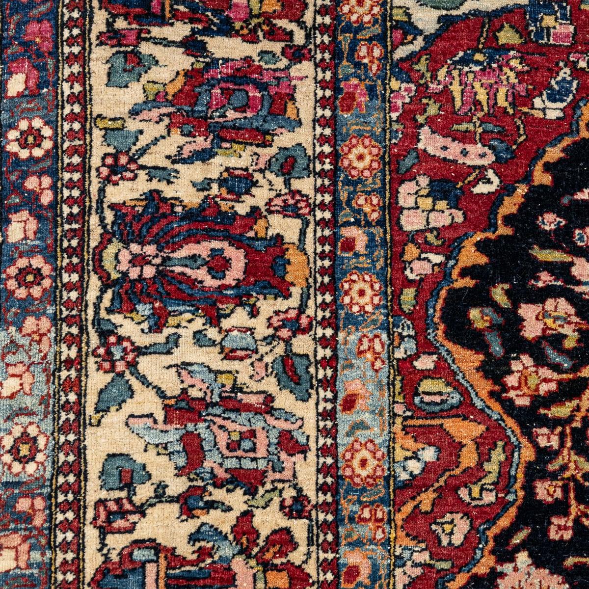 Antiker persischer handgefertigter Isfahan Mobarakeh-Teppich des 20. Jahrhunderts, um 1920 (Wolle) im Angebot