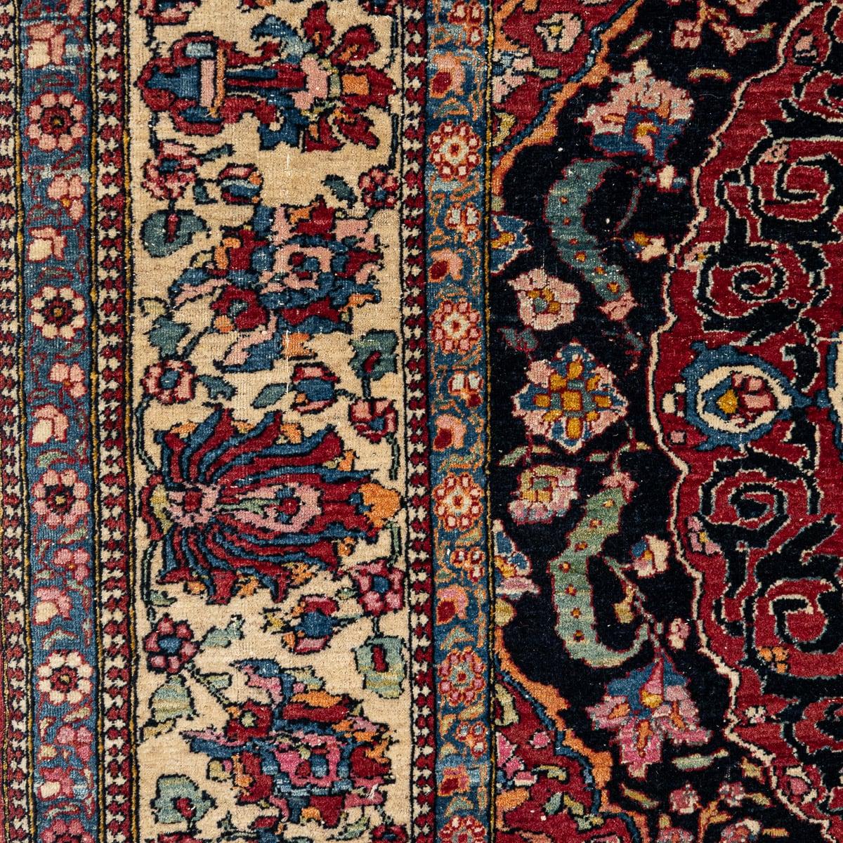 Antiker persischer handgefertigter Isfahan Mobarakeh-Teppich des 20. Jahrhunderts, um 1920 im Angebot 1