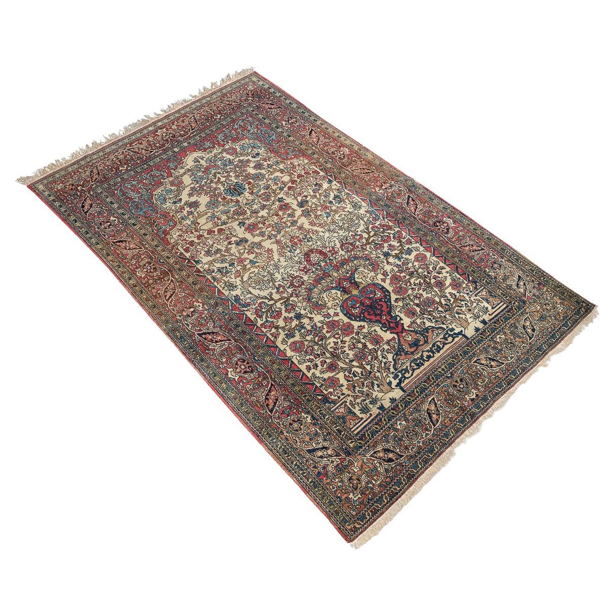Antique 20th Century Rare Handmade Persian Isfahan Mobarakeh Rug c.1900