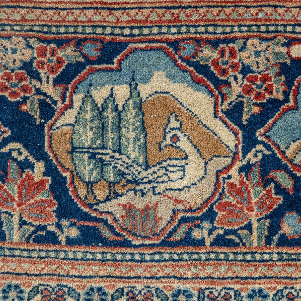 Antique 20th Century Rare Handmade Persian Kashan Rug c.1900 For Sale 4