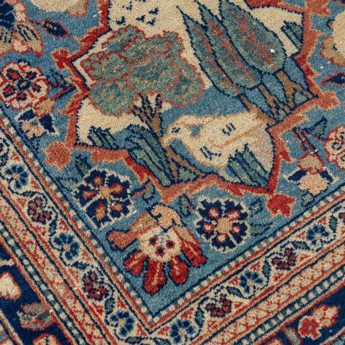 Antique 20th Century Rare Handmade Persian Kashan Rug c.1900 For Sale 5