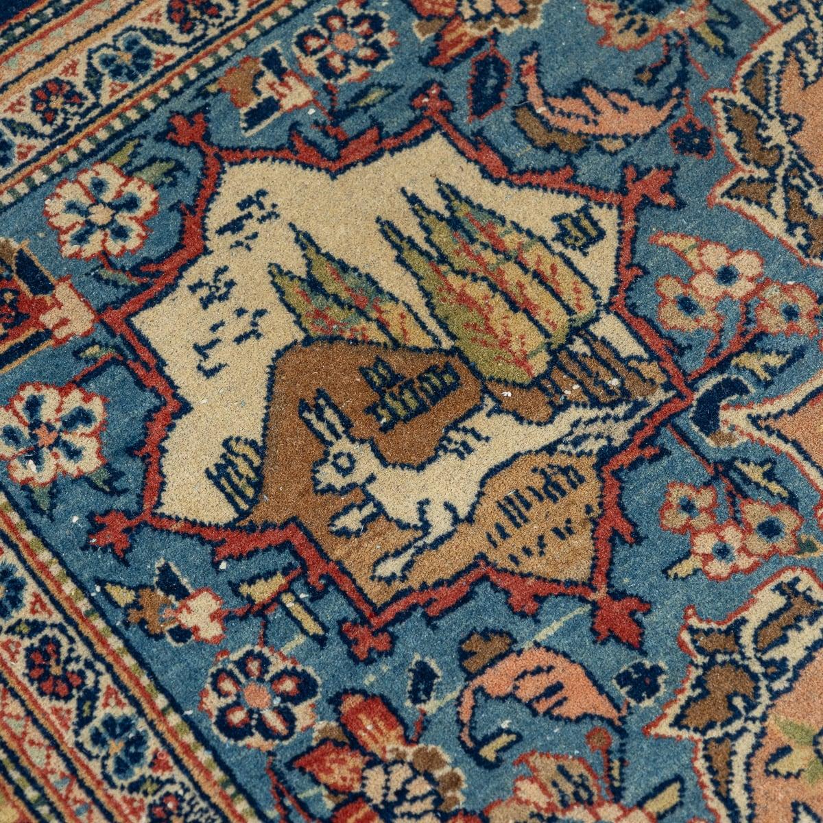 Wool Antique 20th Century Rare Handmade Persian Kashan Rug c.1900 For Sale