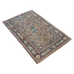 Antique 20th Century Rare Handmade Persian Kashan Rug c.1900