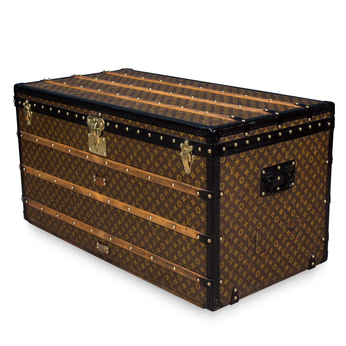 A superb example of an early 20th century Louis Vuitton trunk in the world famous monogrammed LV canvas. Complete with all its interior trays, this trunk is in exceptionally good condition and harks back to times of passenger ships and 1st class
