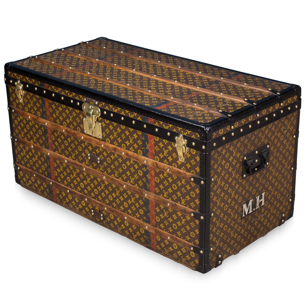 A superb example of an early 20th century Louis Vuitton trunk in the world famous monogrammed LV canvas. This trunk is in exceptionally very condition and harks back to times of passenger ships and 1st class travel of bygone eras. A wonderful