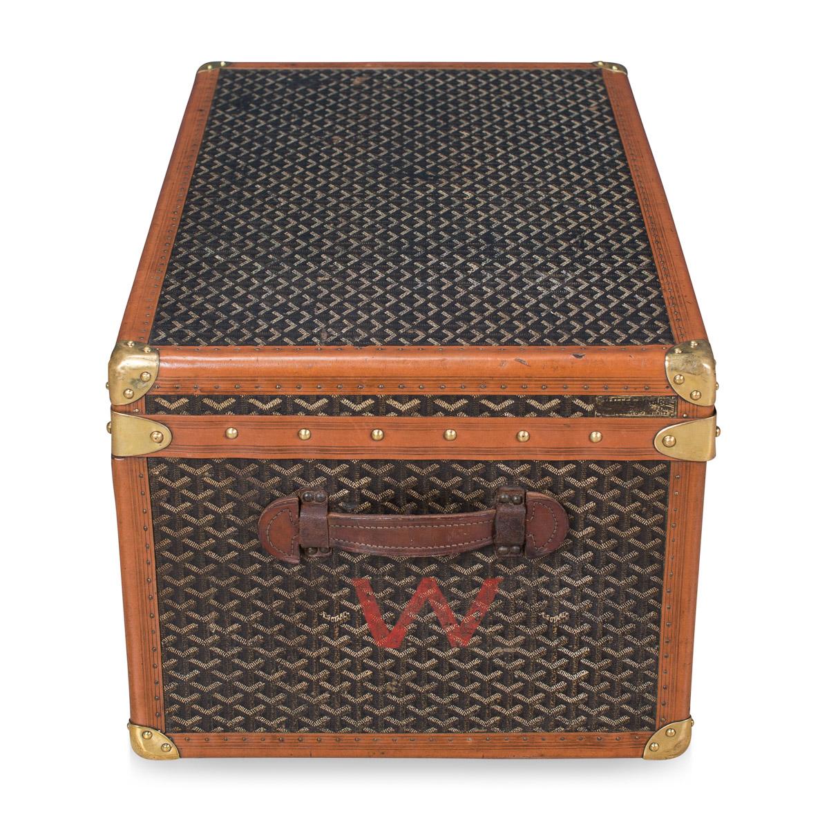 Antique 20th Century Rare Small Goyard Trunk, circa 1910 In Good Condition In Royal Tunbridge Wells, Kent