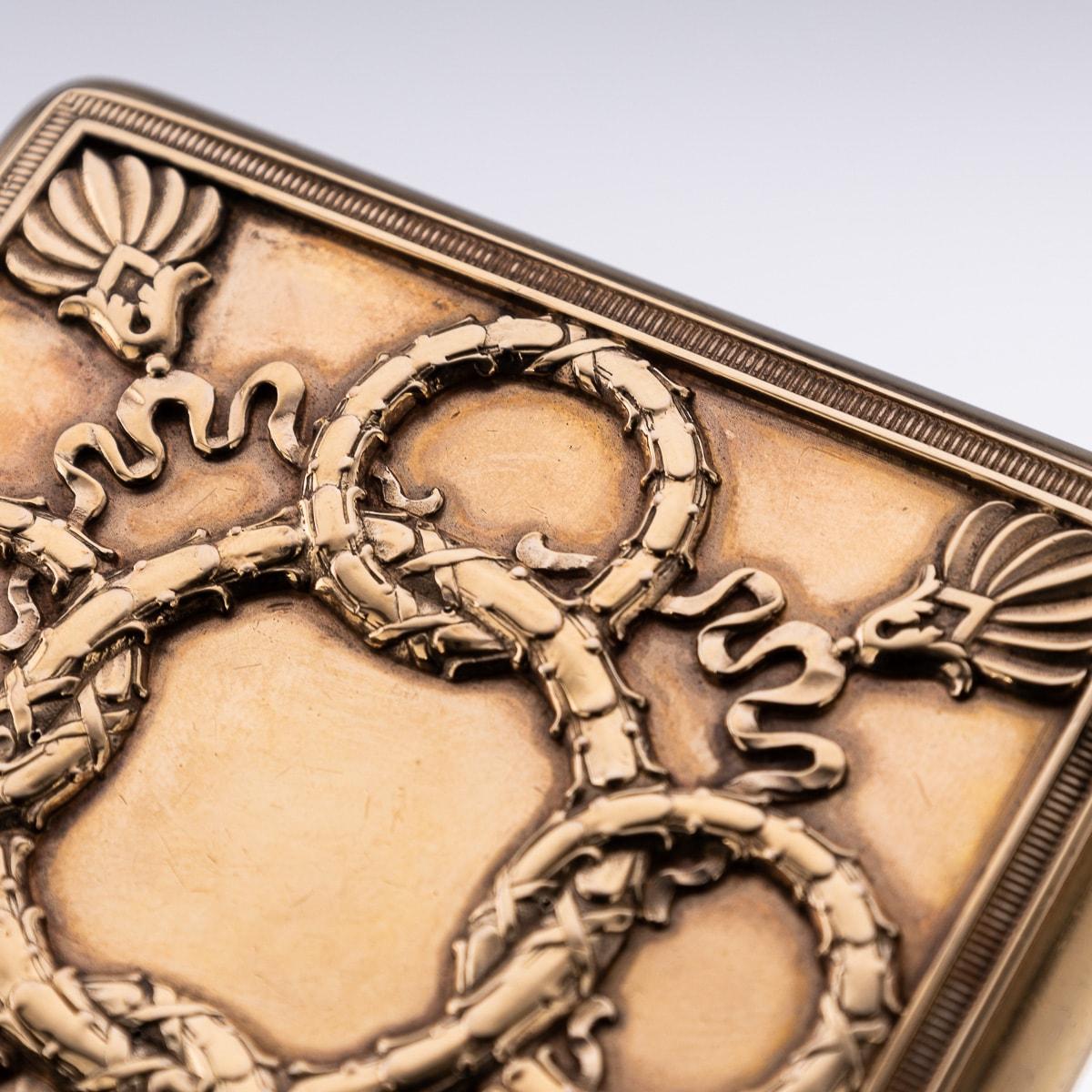 Antique 20th Century Russian Faberge Silver Gilt & Gem Set Cigarette Case c.1900 4