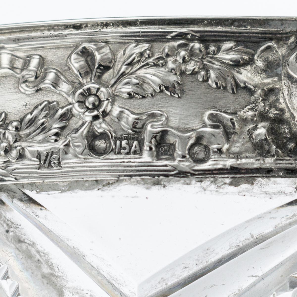 Antique 20th Century Russian Silver-Mounted Cut Glass Bowl, 15 Artel, circa 1910 10