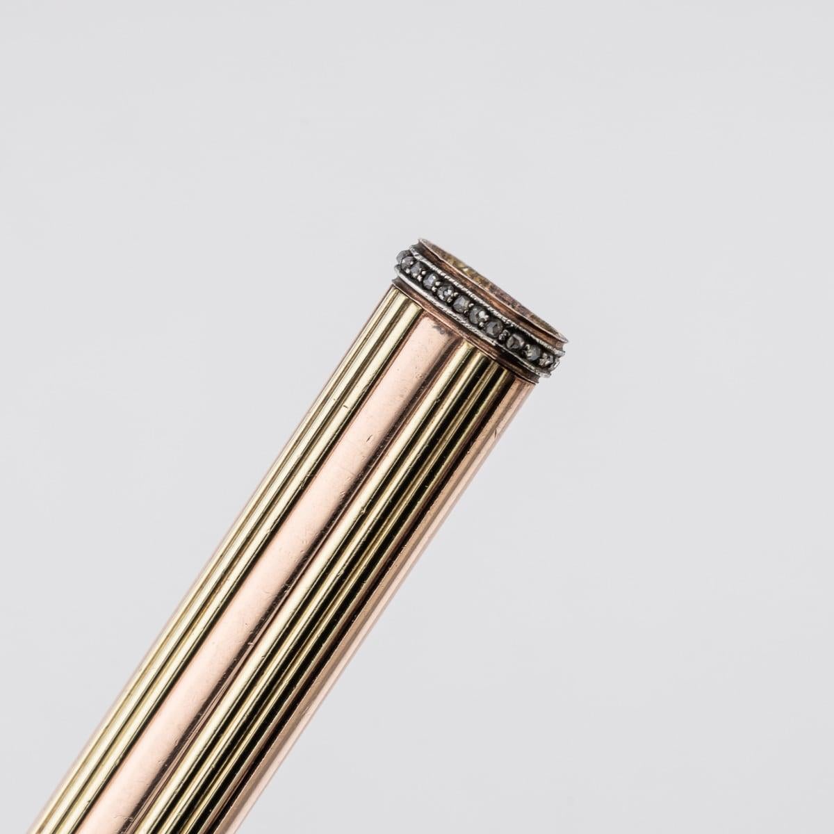 Antique 20th Century Russian Two-Colour Gold & Diamond Pencil, Moscow c.1910 3
