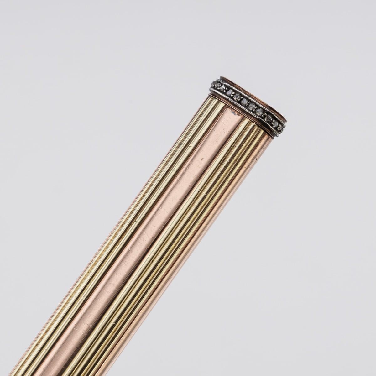 Antique 20th Century Russian Two-Colour Gold & Diamond Pencil, Moscow c.1910 4