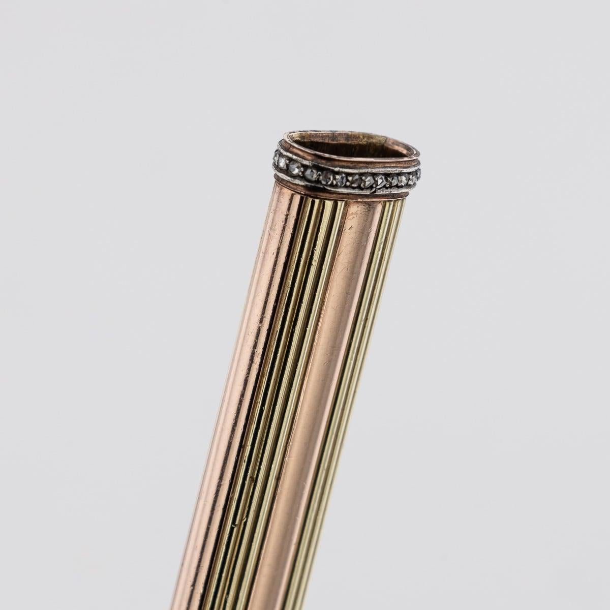 Antique 20th Century Russian Two-Colour Gold & Diamond Pencil, Moscow c.1910 5