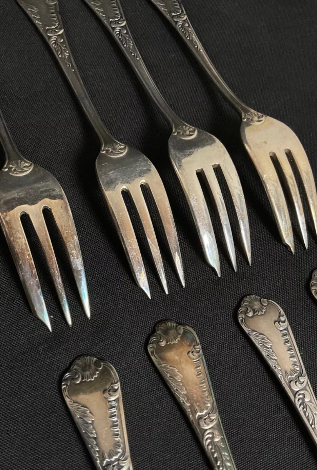 Antico set di 16 forchette in argento del XX secolo di François Frionnet - 2Y528 in vendita 5