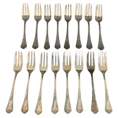 Antico set di 16 forchette in argento del XX secolo di François Frionnet - 2Y528