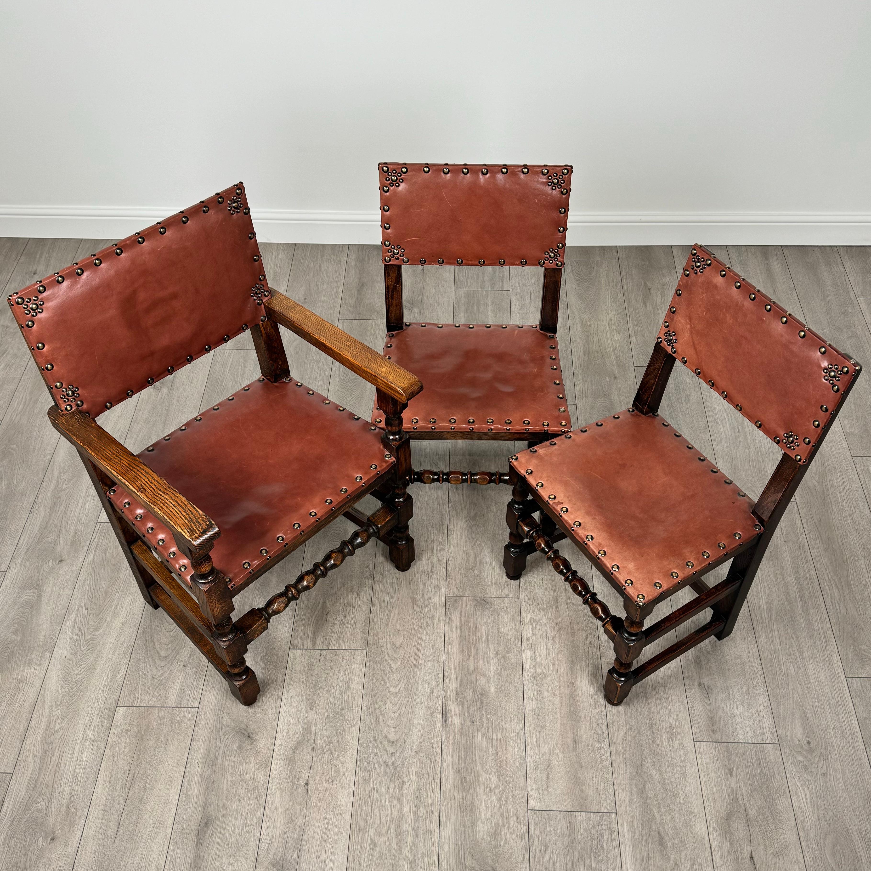 Antico set di 6 sedie da pranzo in Oak di buona qualità del XX secolo ( REF AFS-3606 ) in vendita 5