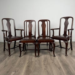 Antique 20th Century Set Of 6 Queen Anne Style Dining Chairs ( REF AF-3374 )