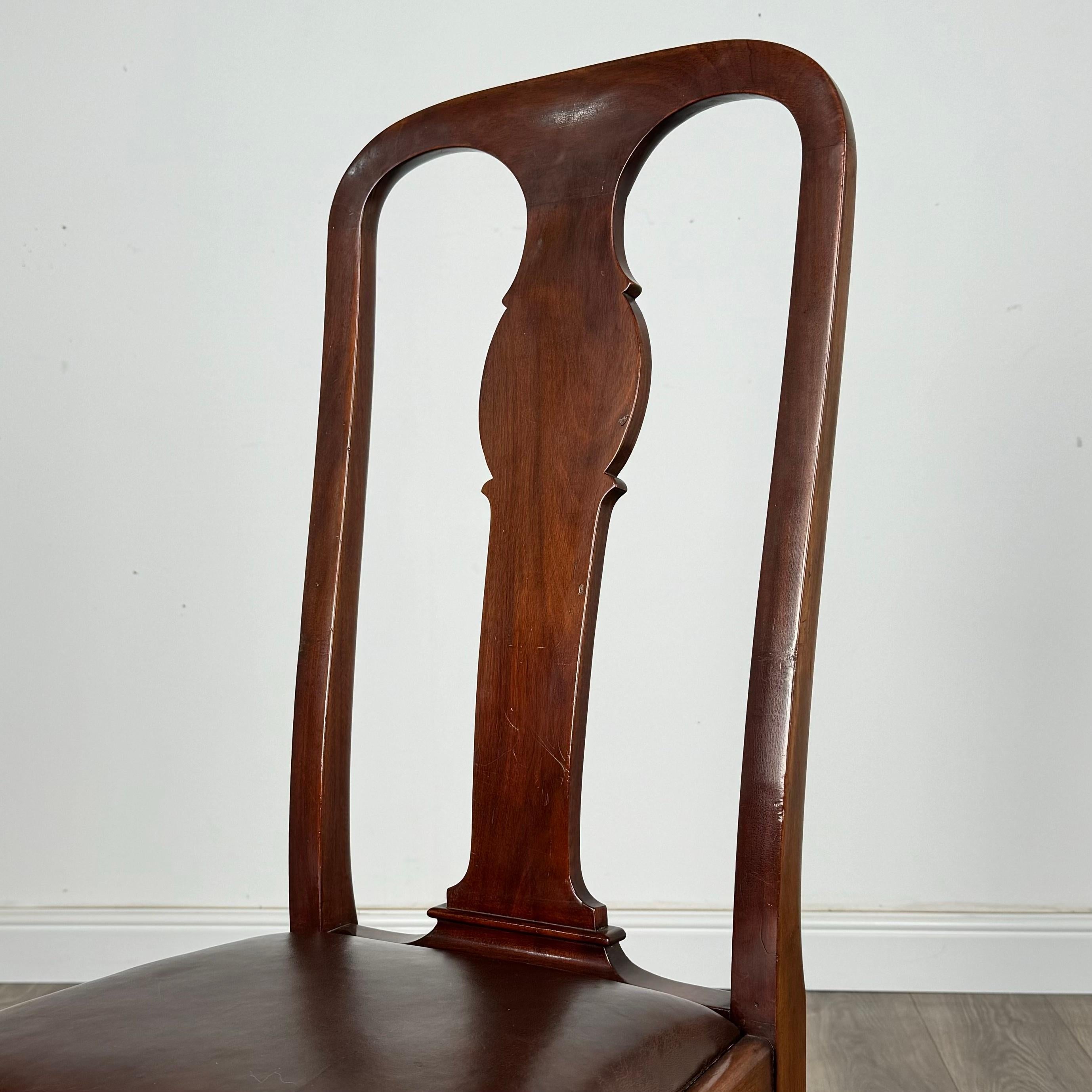 Acajou Ensemble de 6 chaises de salle à manger de style Queen Anne du 20ème siècle ( REF AF-3374 ) en vente
