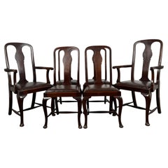 Ensemble de 6 chaises de salle à manger de style Queen Anne du 20ème siècle ( REF AF-3374 )