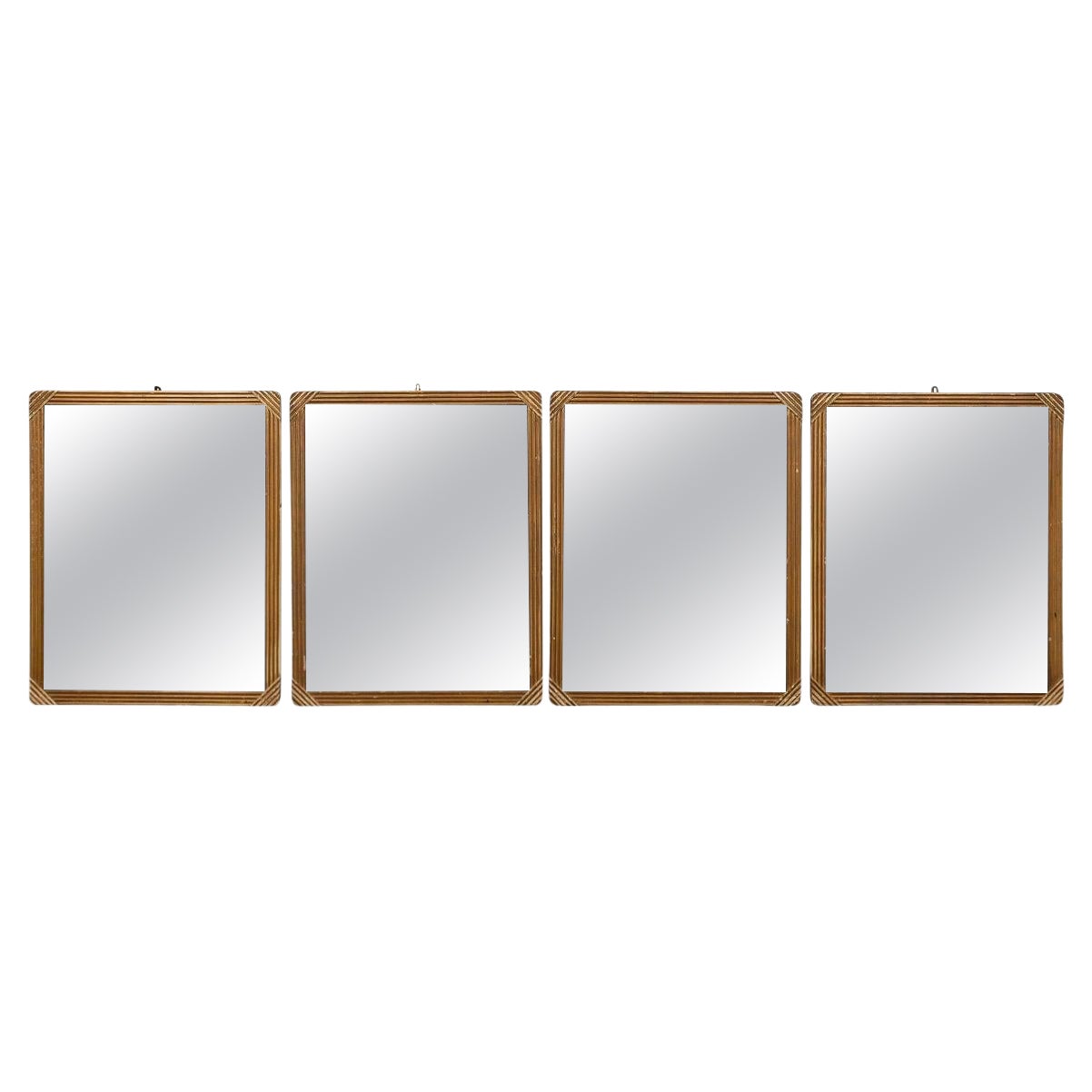 Antique 20th Century Set Of Four Gilt Framed Mirrors c.1920