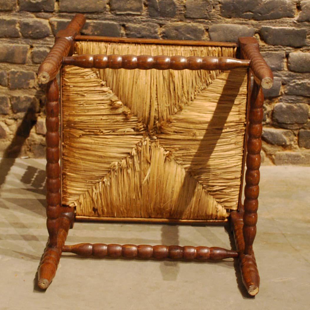 Antique 20th Century Set of French Arts & Crafts Bobbin Corner Chairs 9