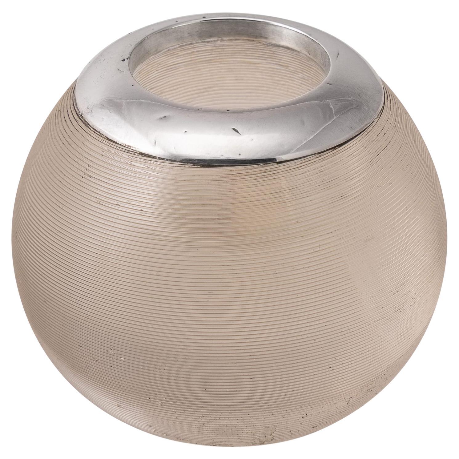 Antique 20th Century Silver Mounted Glass Match Striker, London c.1909