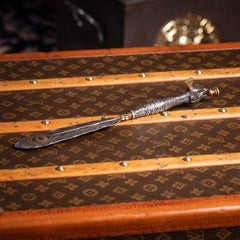 Antique 20th Century Silver Plate & Brass Peacock Letter Opener