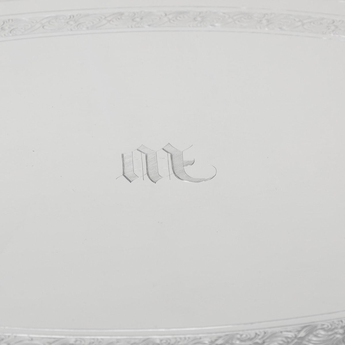 British Antique 20th Century Silver Plated Serving Tray, James Dixon & Sons c.1900 For Sale