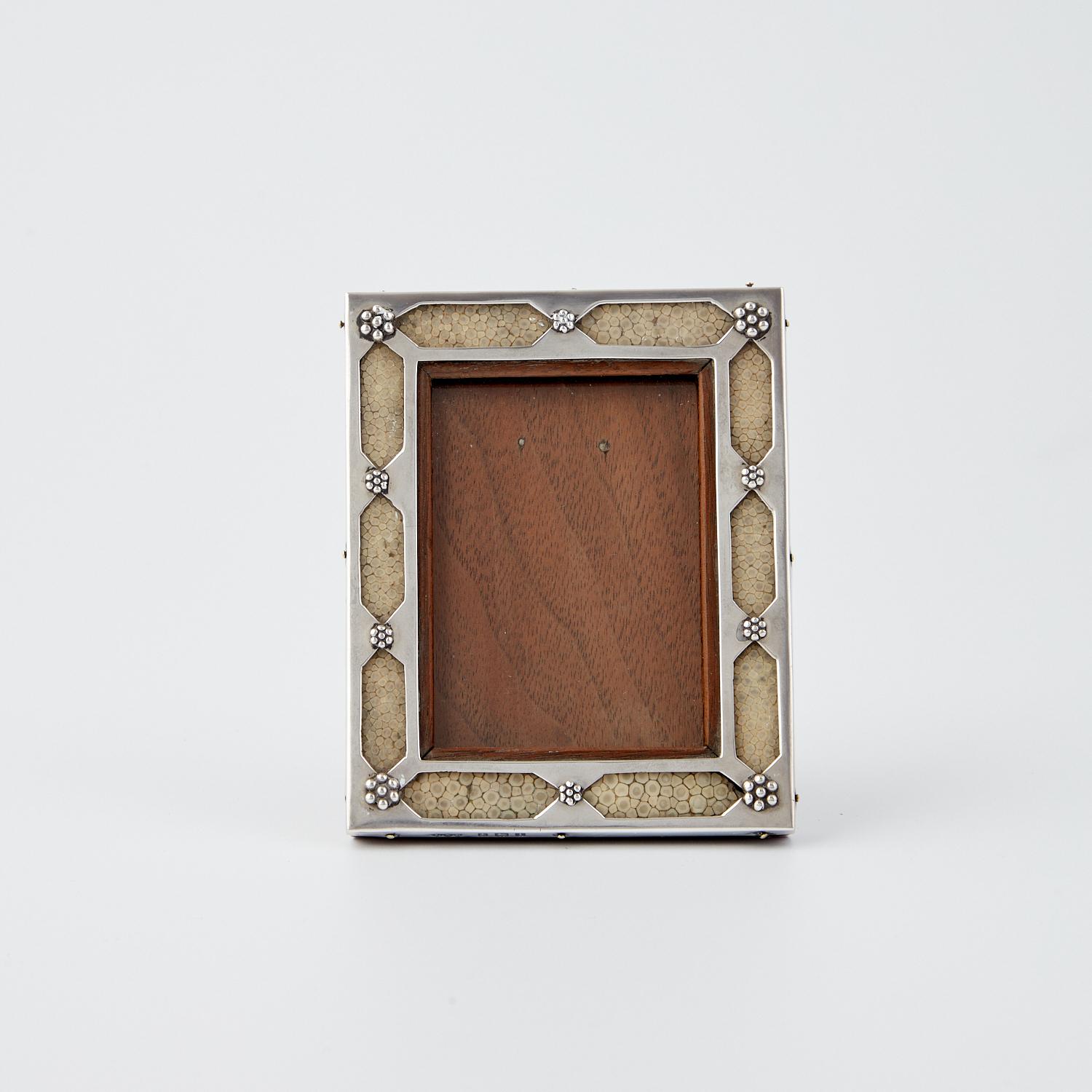 Antique 20th Century Silver and Shagreen Picture Frame By Liberty and ...