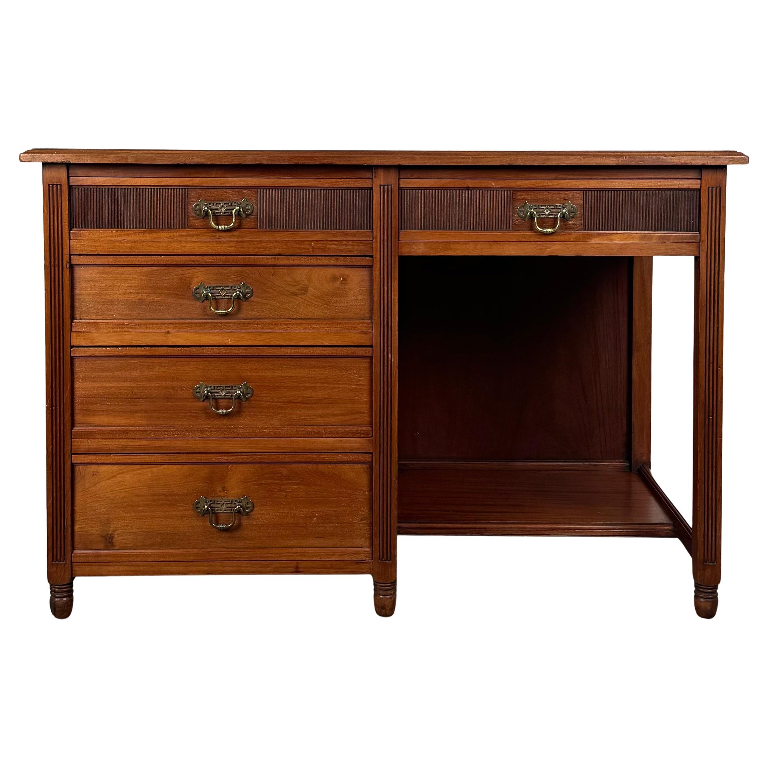 Antique 20th Century Single Pedestal Desk In Walnut ( REF AF-3348 )
