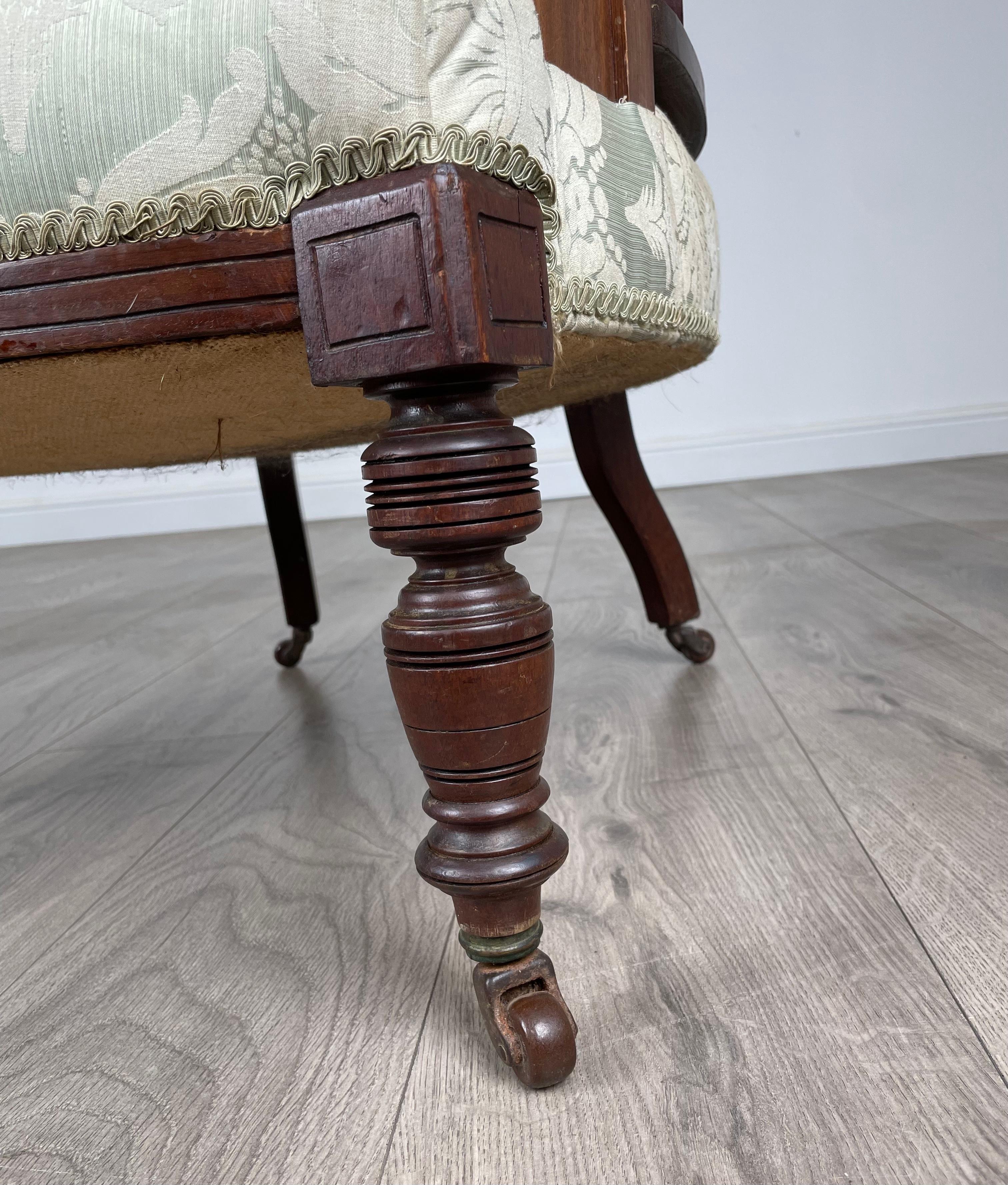Antique 20th Century Tub Chair / Armchair In Mahogany ( REF AF-3099 ) For Sale 6
