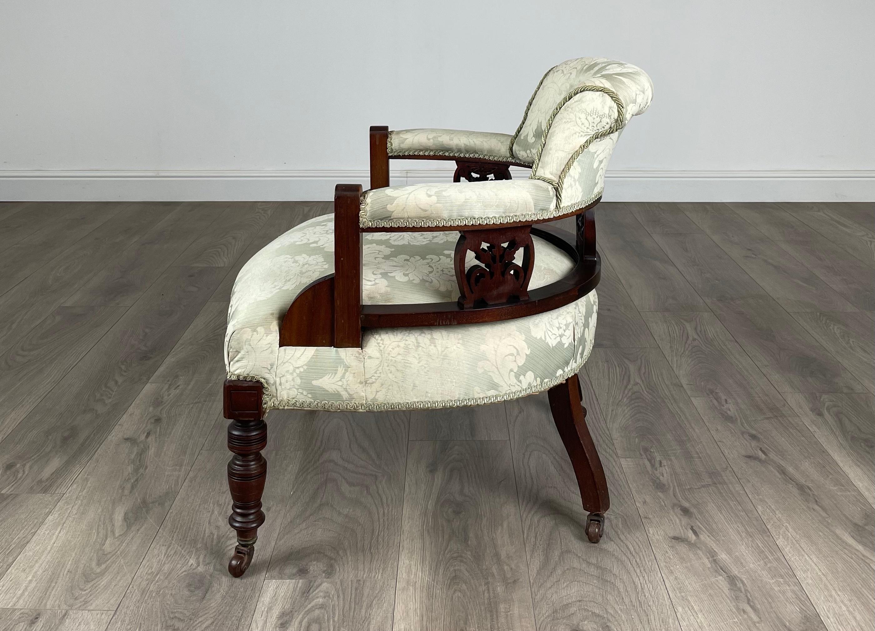 Antique 20th Century Tub Chair / Armchair In Mahogany ( REF AF-3099 ) In Good Condition For Sale In Ledbury, GB