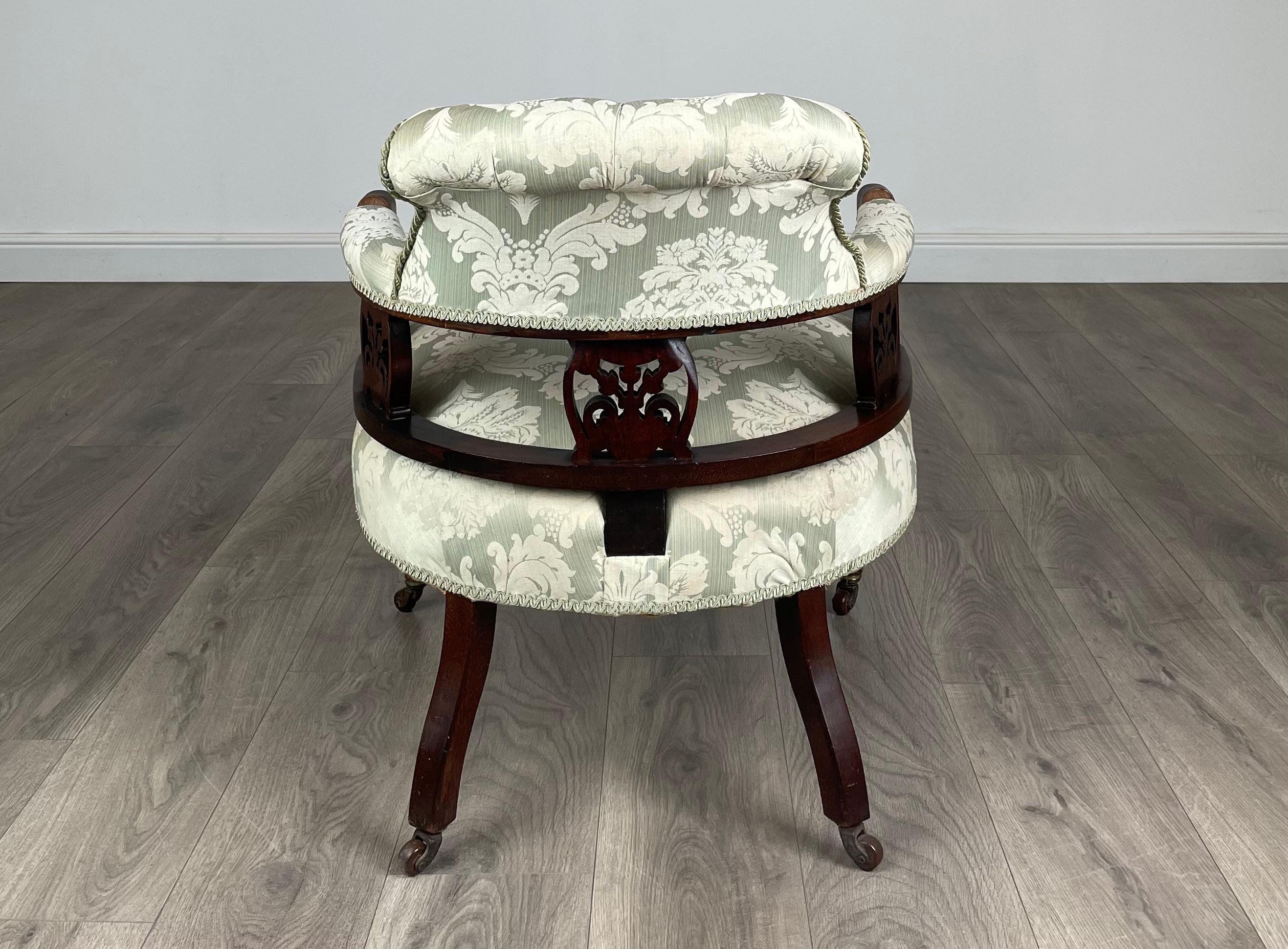 Antique 20th Century Tub Chair / Armchair In Mahogany ( REF AF-3099 ) For Sale 1
