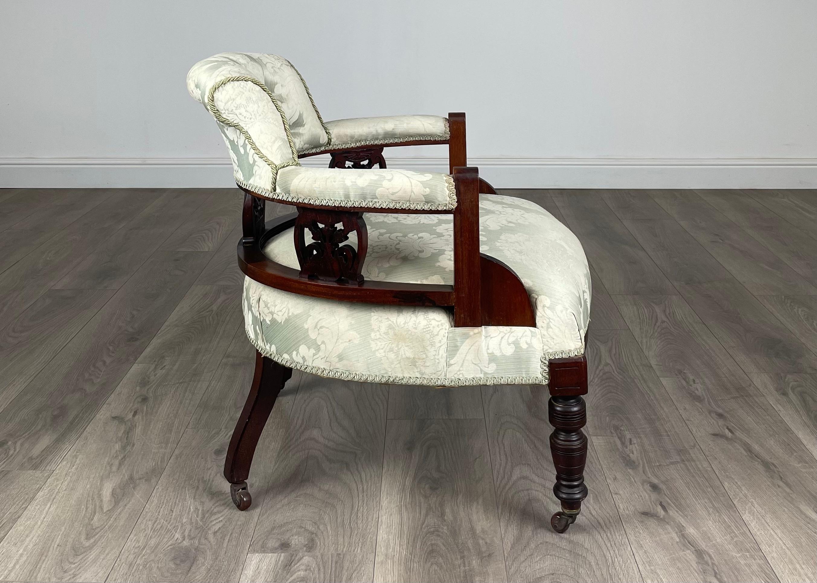 Antique 20th Century Tub Chair / Armchair In Mahogany ( REF AF-3099 ) For Sale 2
