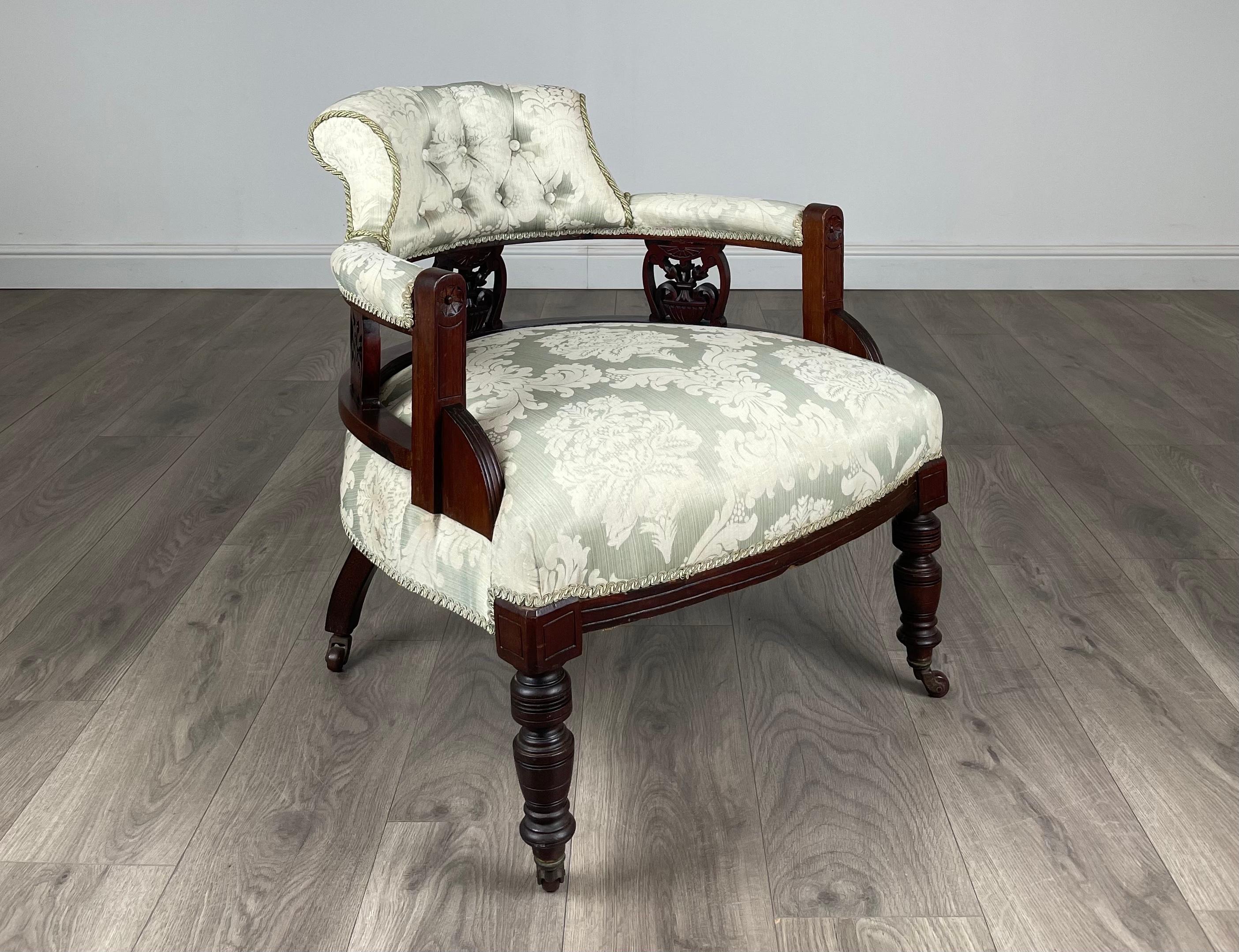 Antique 20th Century Tub Chair / Armchair In Mahogany ( REF AF-3099 ) For Sale 3