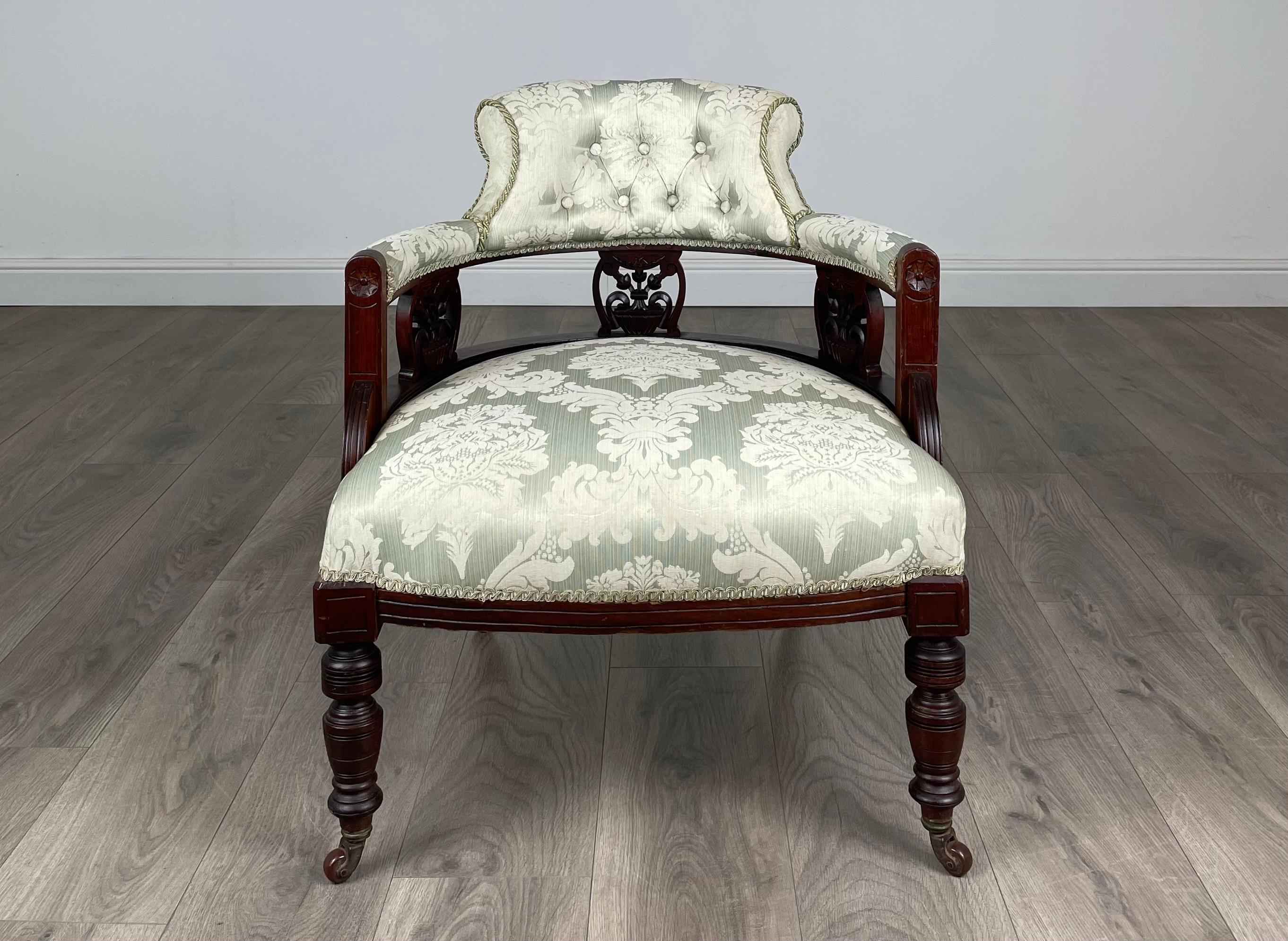 Antique 20th Century Tub Chair / Armchair In Mahogany ( REF AF-3099 ) For Sale 4