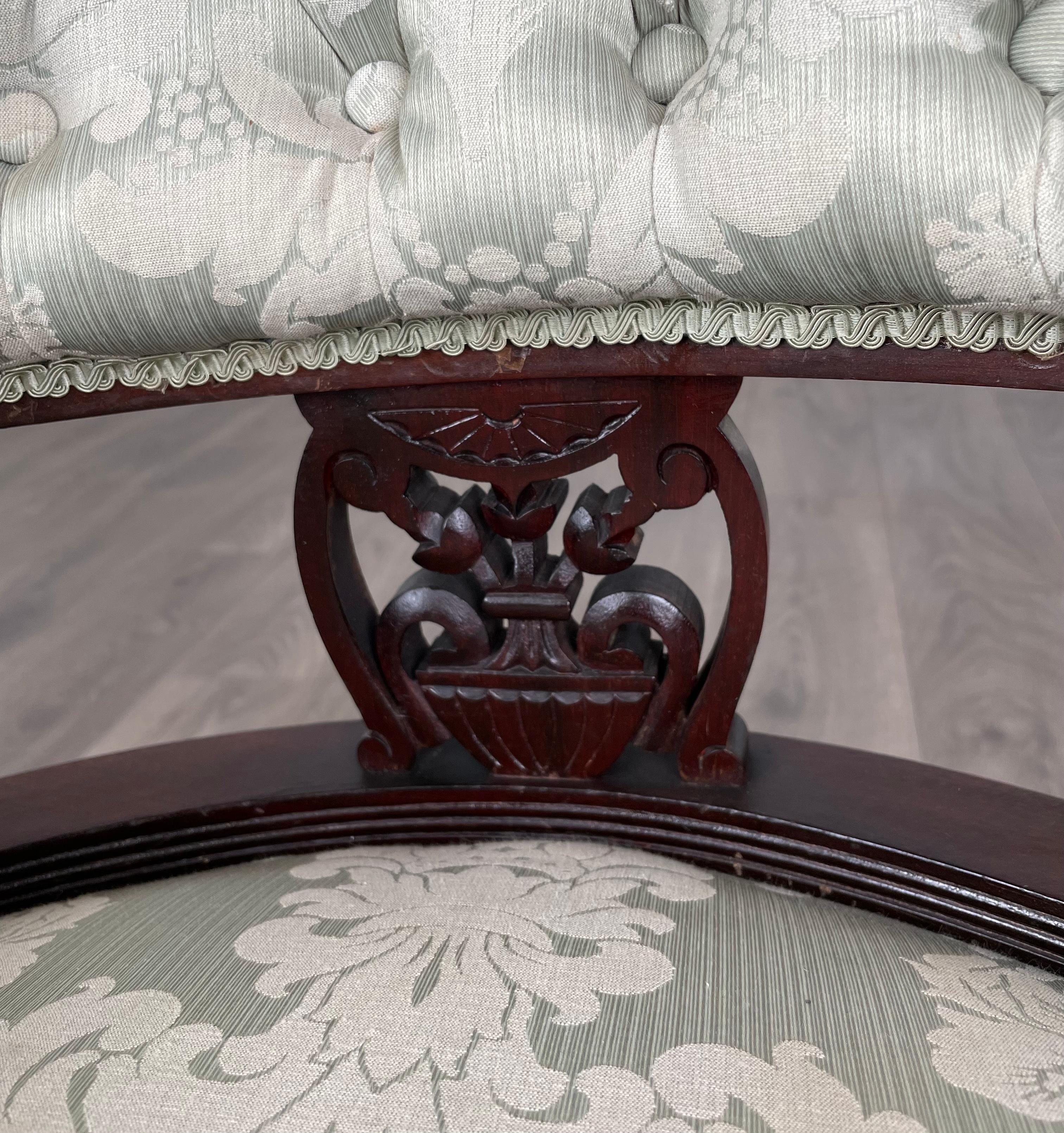 Antique 20th Century Tub Chair / Armchair In Mahogany ( REF AF-3099 ) For Sale 5