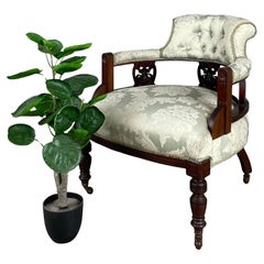 Antique 20th Century Tub Chair / Armchair In Mahogany ( REF AF-3099 )