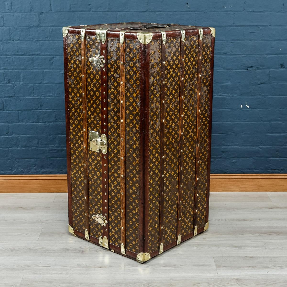 Leather Antique 20th Century Unusual Louis Vuitton Wardrobe Trunk, circa 1920