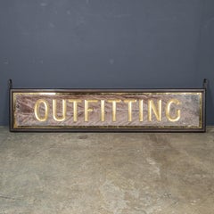 Antique 20th Century Victorian Mirrored Outfitting Sign For Harris Tweed c.1900