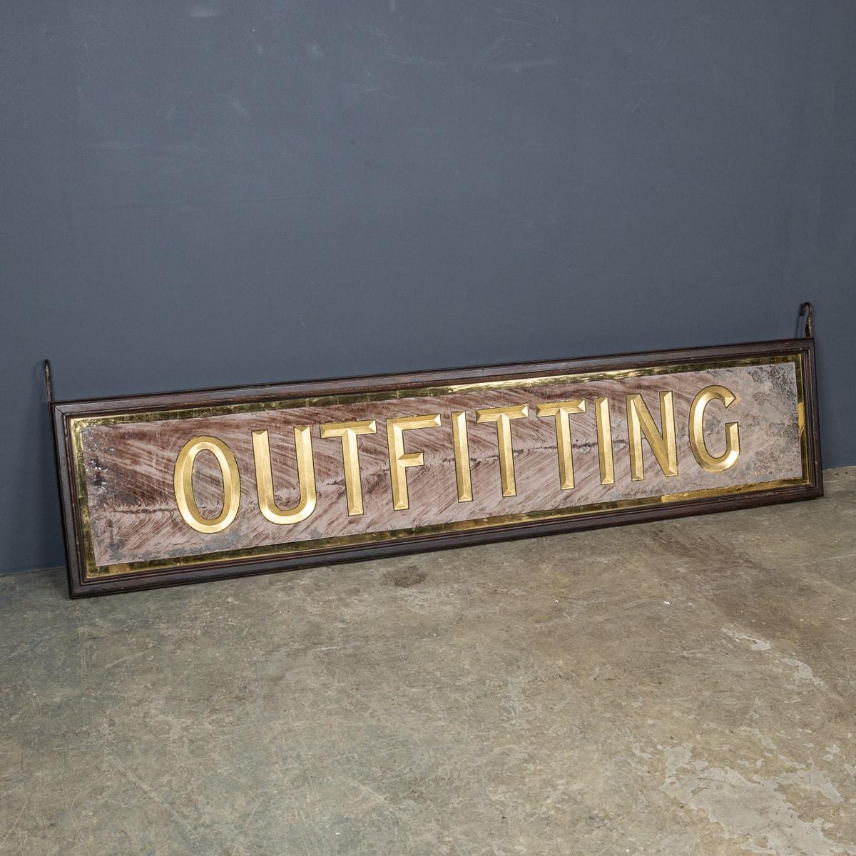 British Antique 20th Century Victorian Mirrored Outfitting Sign For Harris Tweed c.1900 For Sale