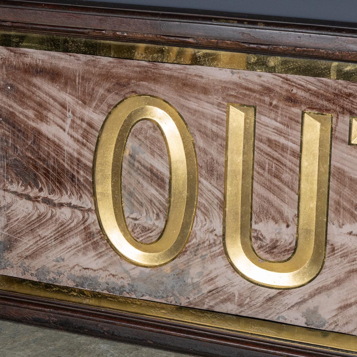 Wood Antique 20th Century Victorian Mirrored Outfitting Sign For Harris Tweed c.1900 For Sale