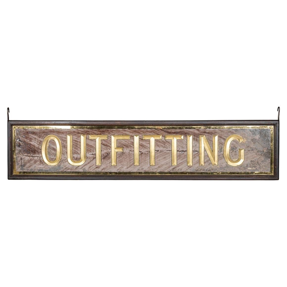Antique 20th Century Victorian Mirrored Outfitting Sign For Harris Tweed c.1900 For Sale